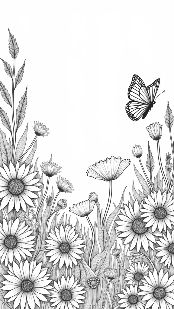 wildflowers coloring page